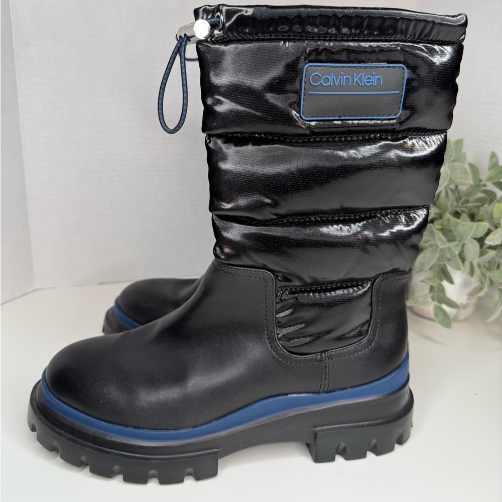 Calvin Klein Laeton Black Puffer Rain/Snow Boot Womens Size 8 Outdoor Minimalist - Picture 3 of 16